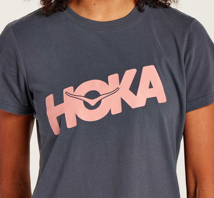 Hoka Australia One One Brand - Womens Tee Blue - SBZOA-2610